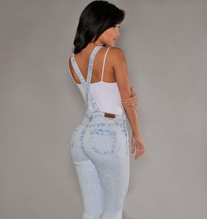 salopette en jean ripped