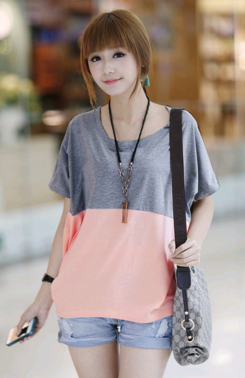 T-shirt femmes amples manches courtes