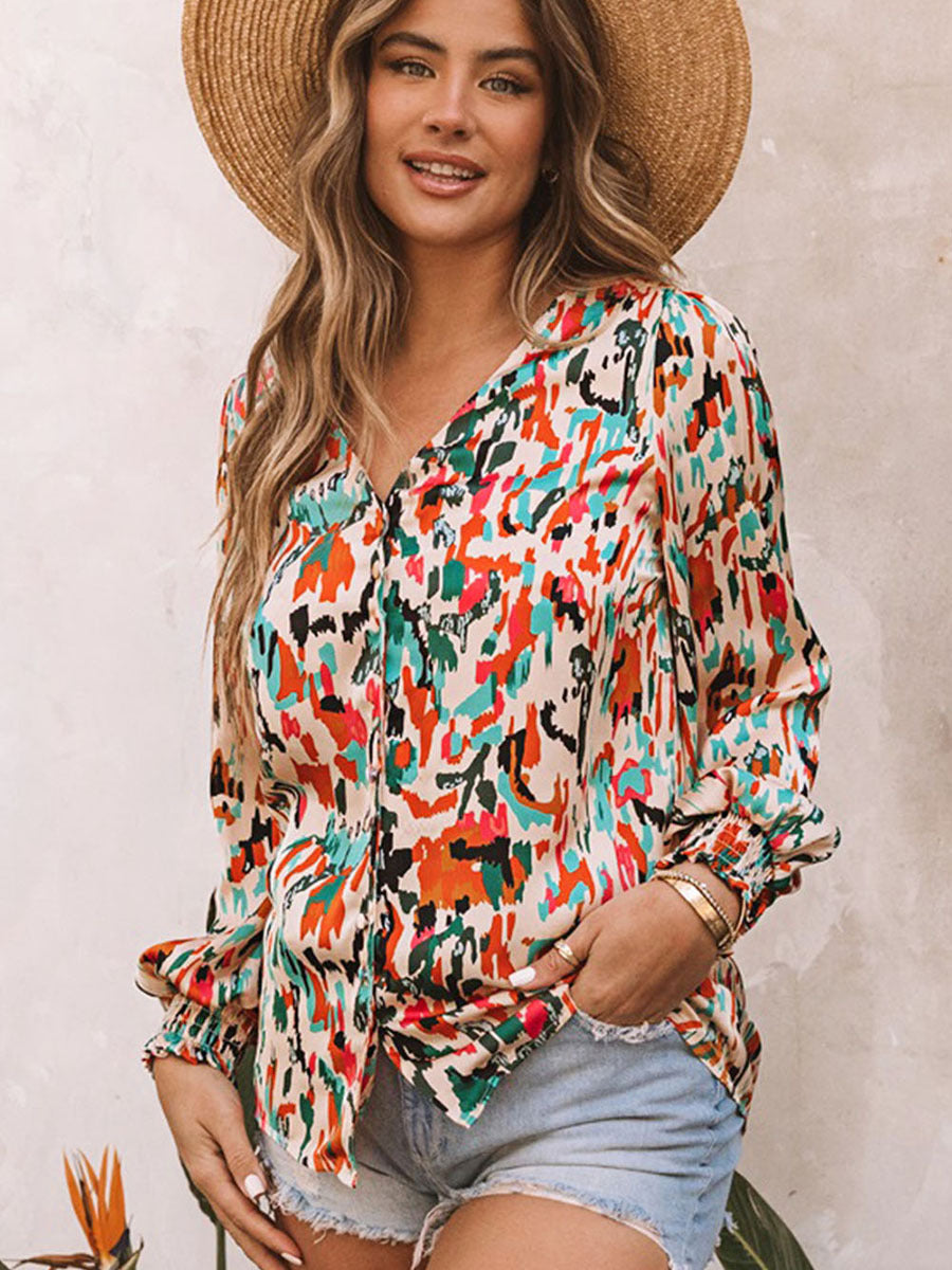 Chemise à col en V