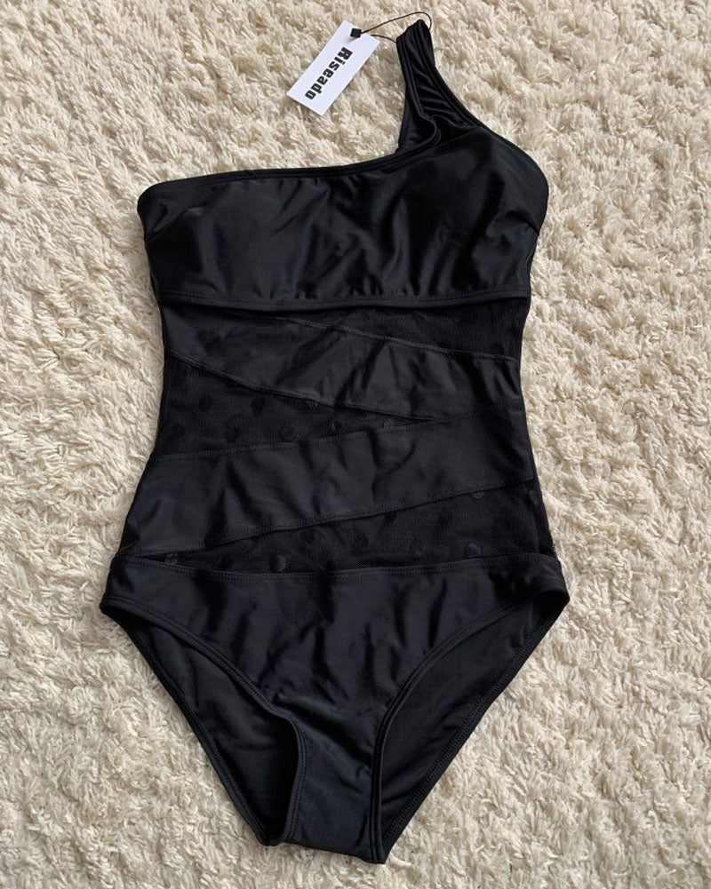 Maillot de bain en maille à une épaule