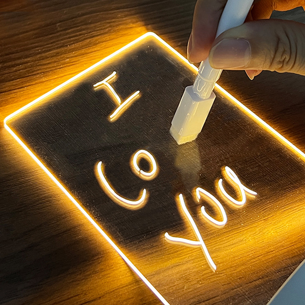 Tableau de notes créatif Veilleuse à Led USB avec stylo, Décoration lampe de nuit