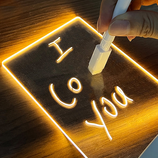 Tableau de notes créatif Veilleuse à Led USB  avec stylo, Décoration lampe de nuit