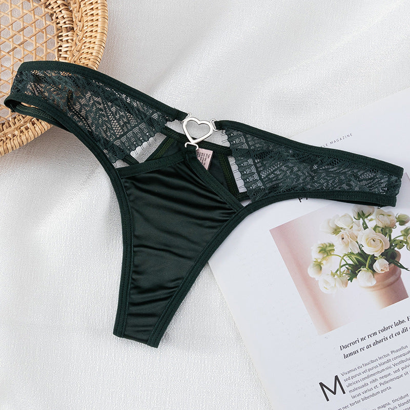 Culotte taille basse en dentelle légère et douce en forme de T