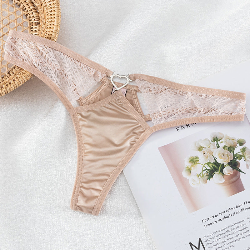 Culotte taille basse en dentelle légère et douce en forme de T