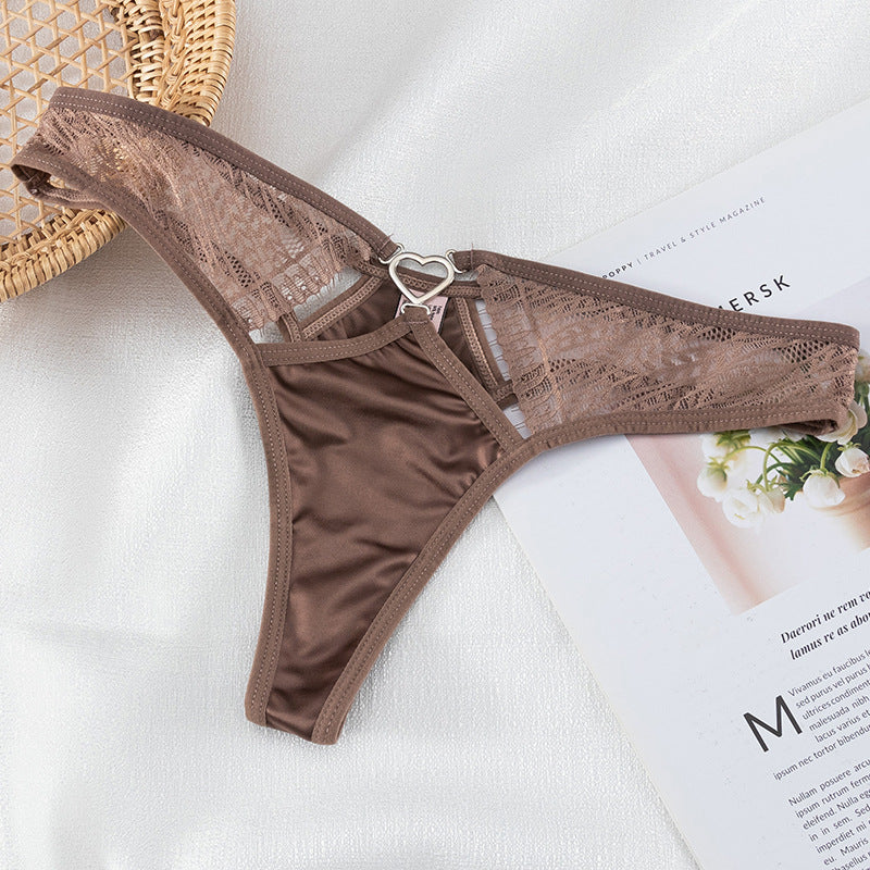 Culotte taille basse en dentelle légère et douce en forme de T
