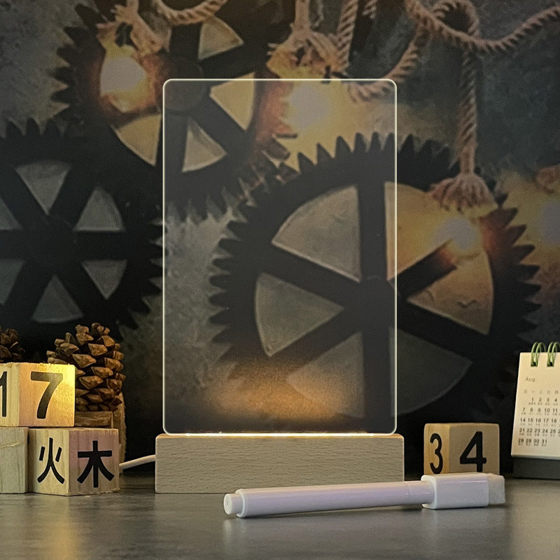Tableau de notes créatif Veilleuse à Led USB avec stylo, Décoration lampe de nuit
