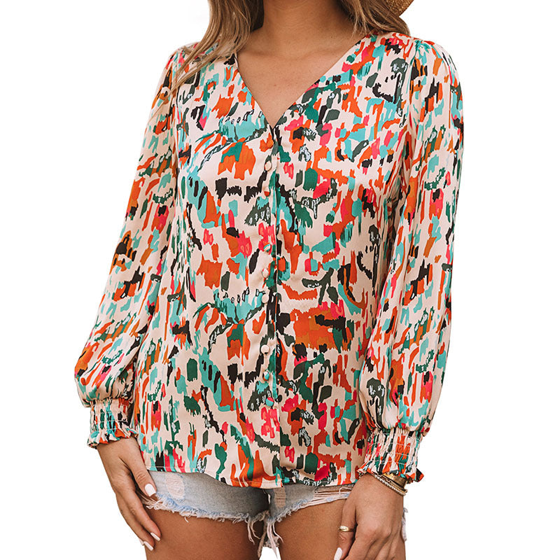 Chemise à col en V