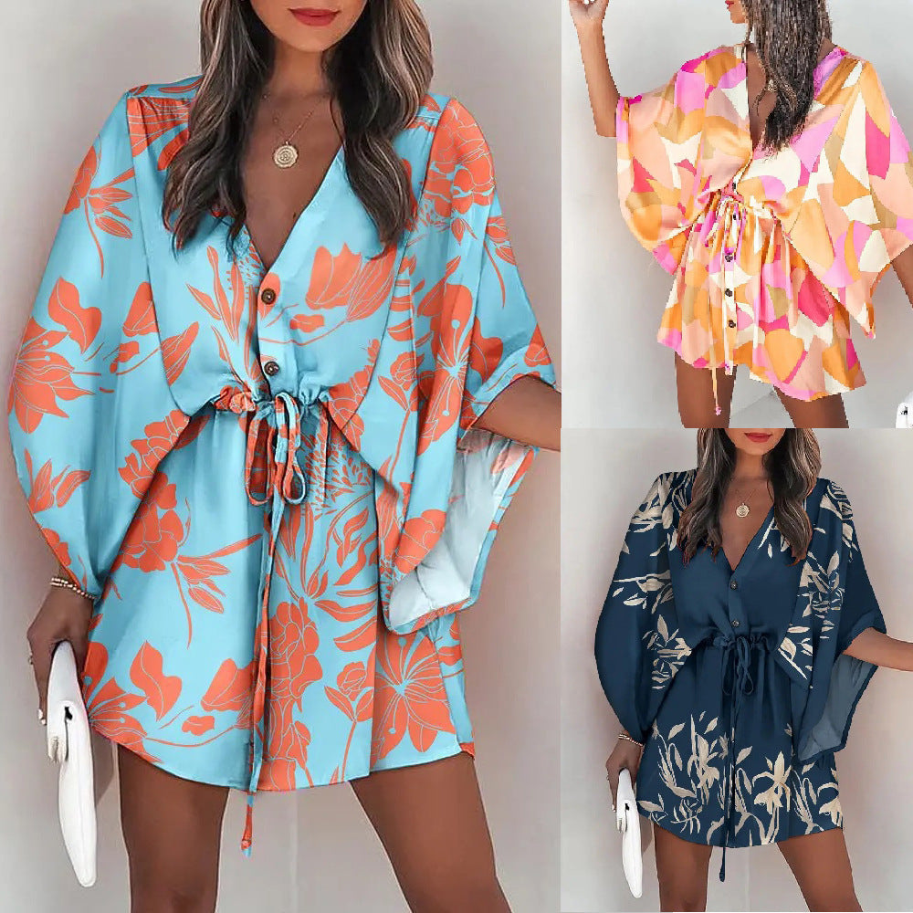 Robe de plage imprimée