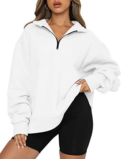 Sweatshirts Zip Col rabattu Loose